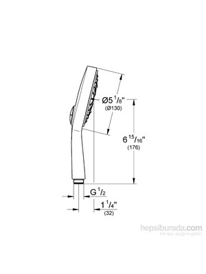 Grohe Power&Soul Cosmopolitan 4 Akışlı El Duşu 130 mm - 27664000