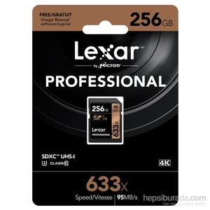 256Gb 633X Professional Sdxc Uhs-1-95Mb/Sn. (Class 10) U3 Hafıza Kartı