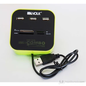 CB26 USB Combo 3 Port Hub, SD, Micro SD, M2, MS Kart Okuyucu