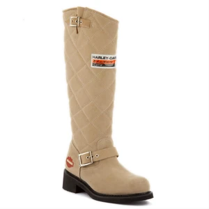 Harley Davidson Laconia/Hı/646 Kadın Bej Süet Çizme (025G0074-C32)