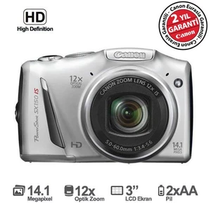 PowerShot SX150 IS 14.1MP 12X Optik Zoom 3.0" LCD HD Çekim Dijital Fotoğraf Makinesi