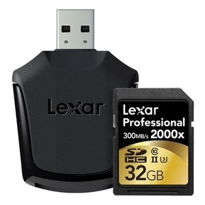 32GB 2000x Professional SDHC Hafıza Kartı + USB Kart Okuyucu UII 300MB/sn (LSD32GCRBEU2000R)