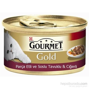 Gourmet Gold® Parça Etli Tavuklu & Ciğerli Yaş Kedi Maması 85 gr