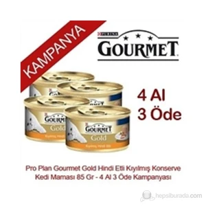 Pro Plan Gourmet Gold Hindi Etli Kıyılmış Konserve Kedi Maması 85 Gr