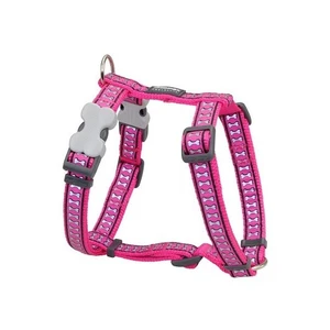 Reddingo Fosforlu Kemik Desenli Pembe Köpek Göğüs Tasması 12 Mm