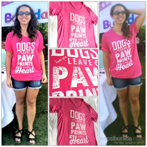 Dogs Leave Paw Prınts On Your Heart - Pembe