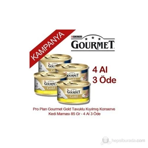 Pro Plan Gourmet Gold Tavuklu Kıyılmış Konserve Kedi Maması 85 Gr