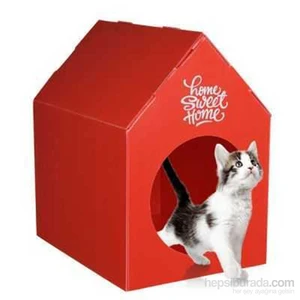 Home Sweet Home Su Geçirmez Kedi Evi - Kırmızı