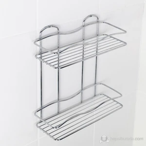 2 Katlı Banyo Rafı Krom Bk012