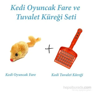 Kedi Oyuncak Fare Ve Tuvalet Küreği Seti