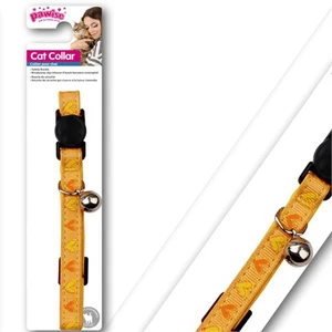 Kalp Desenli Sarı Kedi Boyun Tasması 30 Cm