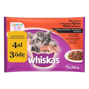 Pouch Junior Et Çeşitleri Kedi Yaş Maması 100 Gr (4 Adet)