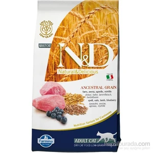 N&D Düşük Tahıllı Kuzu Eti & Yaban Mersini Yetişkin Kedi Maması 1,5 Kg