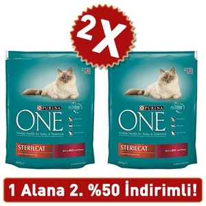 One Kısırlaştırılmış Sığır Etli Kuru Kedi Maması 2 Adet 2 X 800 Gr