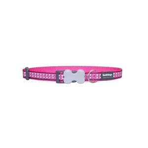 Reddingo Fosforlu Kemik Desen Pembe Köpek Boyun Tasması 20 Mm