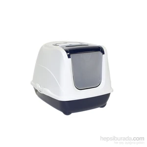 Flip Cat Filitreli Kapalı Kedi Tuvaleti Lacivert