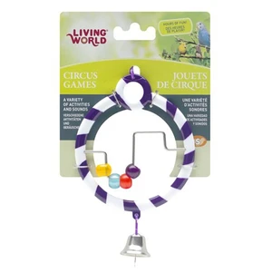 Living World Kuş Oyuncağı Zilli Boncuklı Halka - Mor