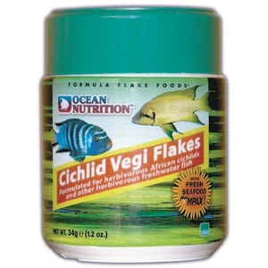 Ocean Nutrition Cichlid Vegi Flake - 71 Gr. Çiklit Balıkları için Otçul Pul Yem