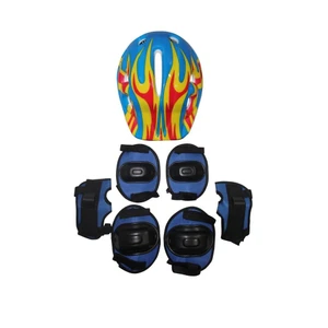 Xbyc Ck 06 Bisiklet Kask Koruma Çocuk Set Mavi Çizgi