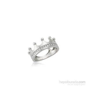 Gümüş Kraliçe Tacı Bayan Yüzük