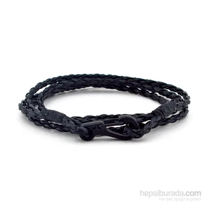 Metal Kanca 4 Sıralı Deri Erkek Bileklik B1166