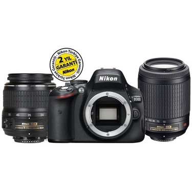 Nikon AF-S DX 18-55mm & 55-200mm VR セット Nikon D5100 18-55mm DX + 55-200mm VR Kit 16,2 MP 3