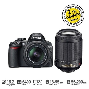 Nikon D5100 18-55mm DX + 55-200mm VR Kit 16,2 MP 3