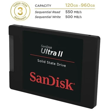Sandisk Ultra 2 240GB 550MB-500MB SATA3 SSD Fiyatı