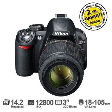 Nikon D3100 18-105 VR Kit 14.2 MP 3” LCD DSLR Dijital Fotoğraf