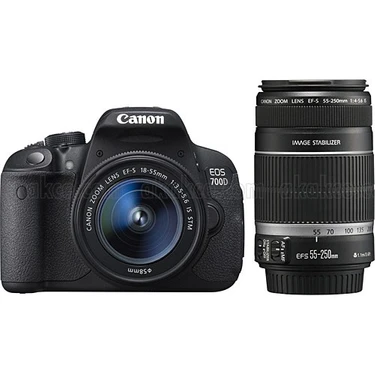 Canon Eos 700D Kompakt Dijital Fotoğraf Makinesi 18-55mm STM ve 55-250mm Lens ile Yüksek