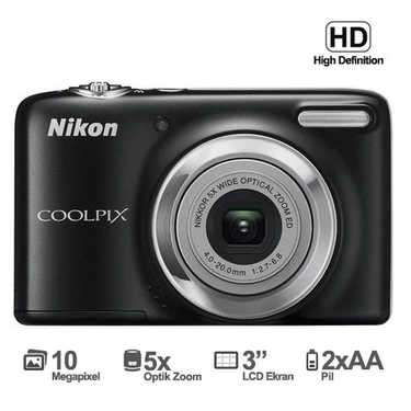 Nikon Coolpix L25 10MP 5X Optik  3.0"LCD Dijital Fotoğraf