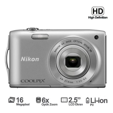 Nikon Coolpix S3300 16MP 2.5" LCD Dijital Fotoğraf Makinesi ( HD Çekim