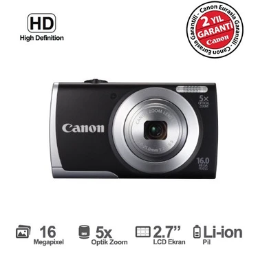 Canon Powershot A2500 16 MP 5X Optik Zoom 2.7" LCD Ekran Dijital Fotoğraf