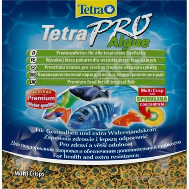 Tetra Pro Algae Crisps 12 gr Premium Kaliteli Spirulina İçerikli Balık Yemi Otçul Beslenen Balıklar