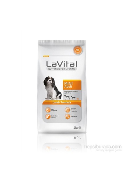 La Vital Dog Mini Adult Lamb Küçük Irk Kuzu Etli Yetişkin Köpek Maması 2 Kg