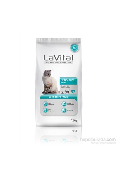 La Vital Cat Adult Sensitive Salmon Somonlu Yetişkin Kedi Maması 12 Kg