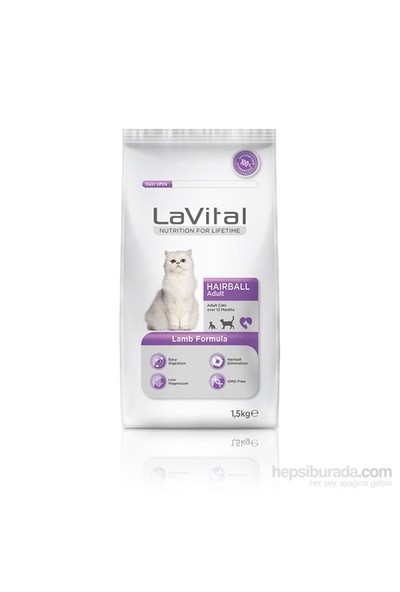 La Vital Cat Adult Hairball Lamb Yetişkin Kedi Maması 1,5 Kg