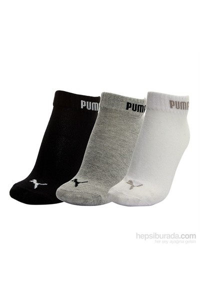 Puma Quarter-V 3P 3'lü Çorap - (Gri-Beyaz-Siyah)