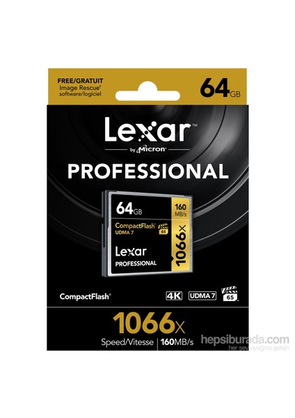 64Gb 1066X Professional Cf - 160 Mb/Sn.Compackt Flash Hafıza Kartı