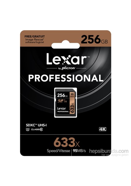 256Gb 633X Professional Sdxc Uhs-1-95Mb/Sn. (Class 10) U3 Hafıza Kartı