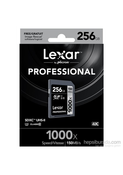 256Gb 1000X Professional Sdxc Uhs-Iı-150 Mb/Sn. (Class 10) U3 Hafıza Kartı