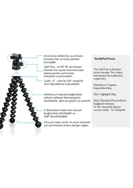 Focus Tripod (Siyah)