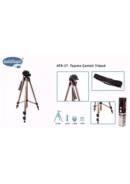 ATR-17 50-127cm Taşıma Çantalı Tripod