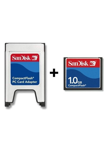 PCMCIA-CF Compact Flash Adaptör + 1GB Compact Flash Kart