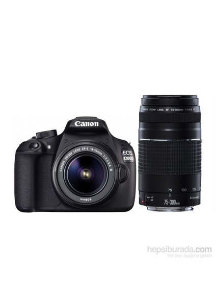 EOS 1200D 18-55+75-300mm SLR Dijital Fotoğraf Makinesi (İthalatçı Garantili)