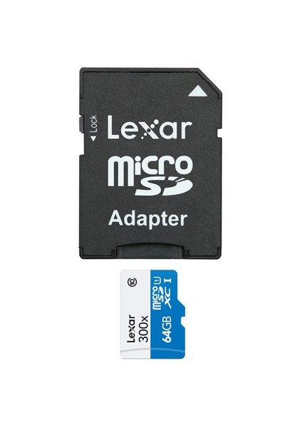 64GB 300X microSDHC High Speed with Adapter (Class 10) -45Mb/Sn