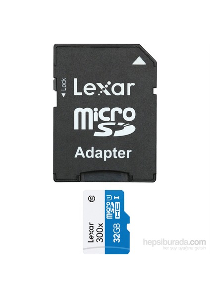 32GB 300X microSDHC High Speed + SD Adapter Class10 45MB/sn