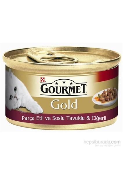 Gourmet Gold® Parça Etli Tavuklu & Ciğerli Yaş Kedi Maması 85 gr