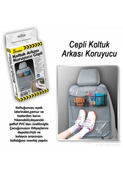 Cepli Koltuk Arkası Kılıfı Şeffaf