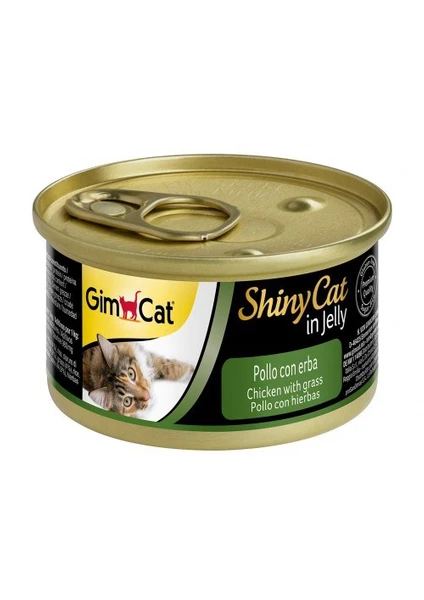 Shiny Cat Tavuk Etli Çimenli Jöleli Konserve 70 gr